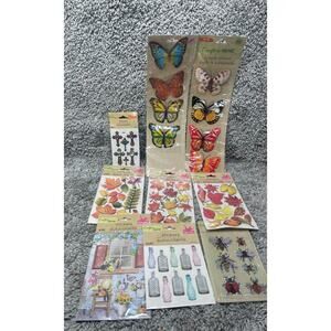 Crafters Square Sticker Autocollants Puffy Pop Up & Jewel 9 Pack New